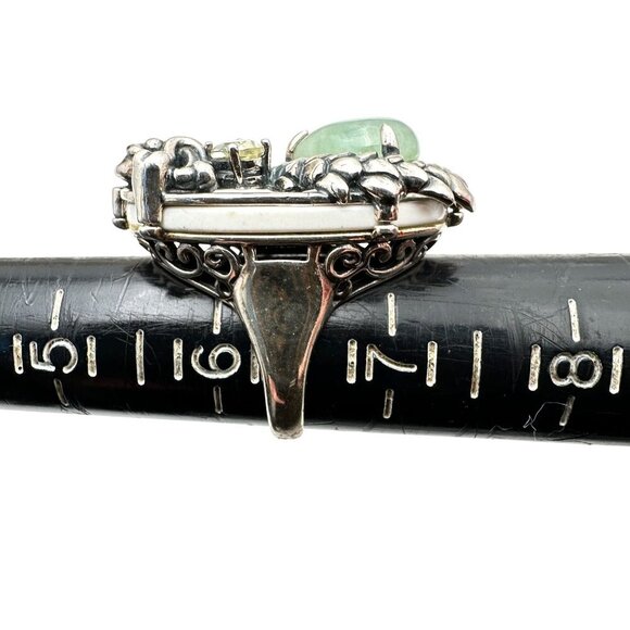 Jade of Yesteryear Womens Ring Sterling Silver Green Jade Dragon Size 6.5 - Picture 6 of 7